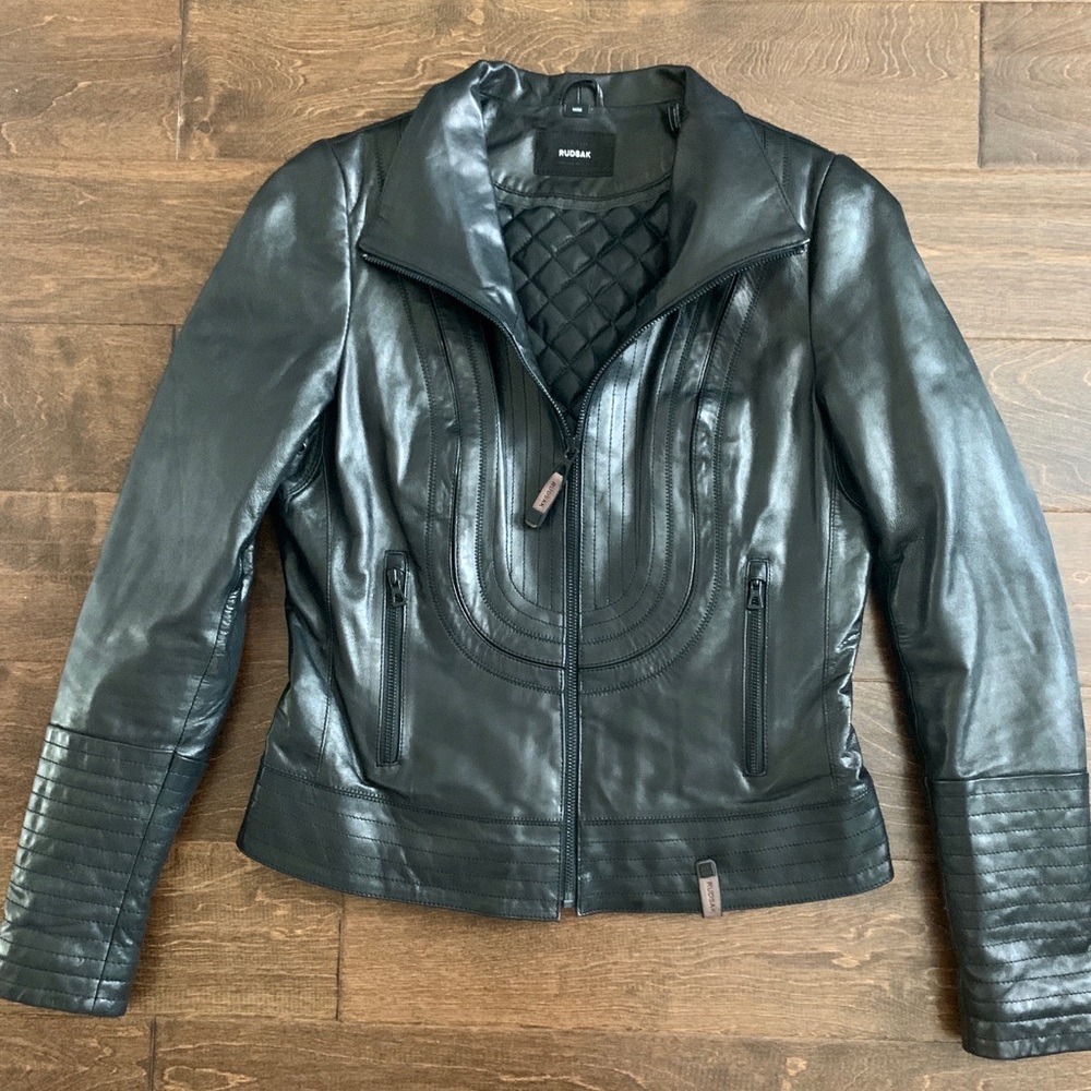 RUDSAK Black Leather Moto Jacket